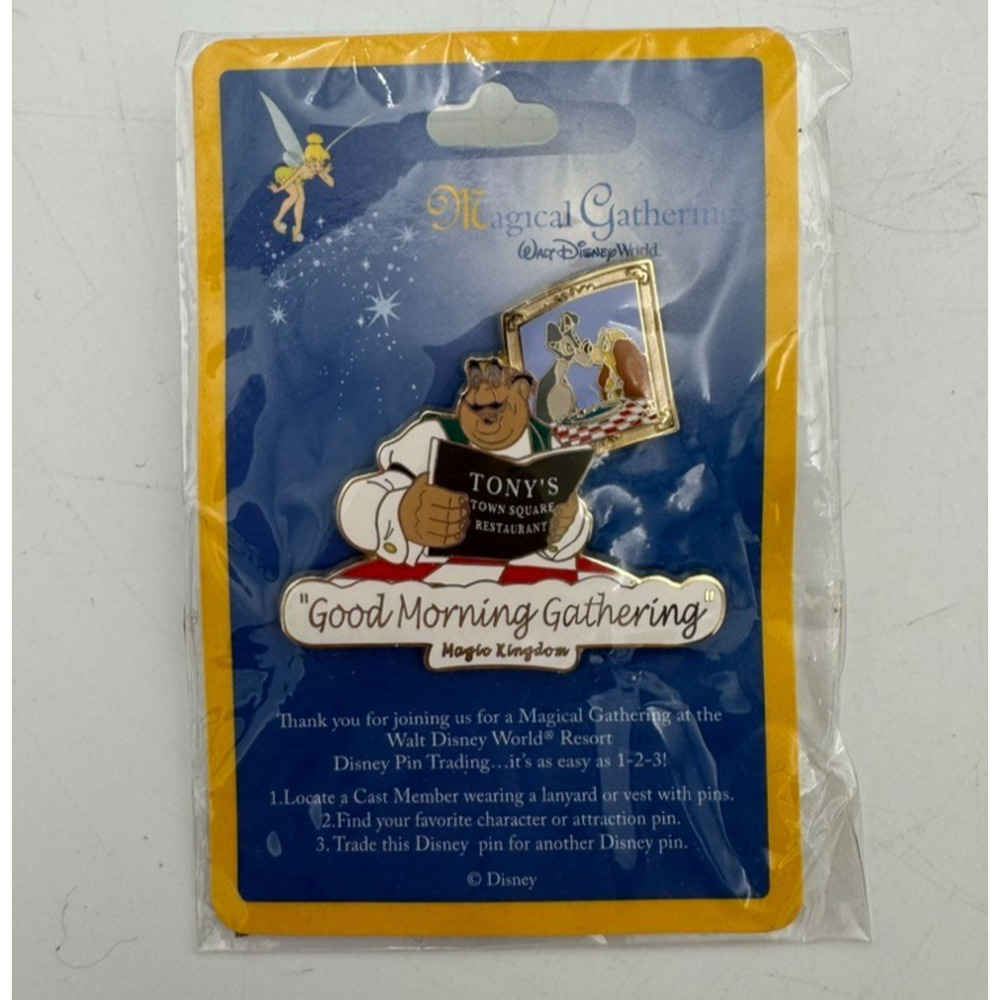 Disney Parks Dining Lady & Tramp Tony’s Town Square Good Morning Gathering Pin